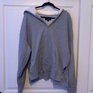 Grey oversized half-zip